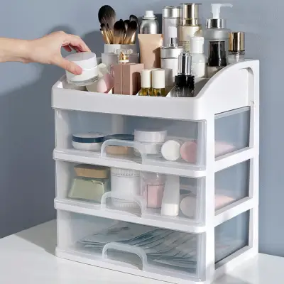 2/3 Layer Plastic Comestic Storage Box Makeup Organizer Brush Storage Box Jewelry Case Sundries Holder Jewelry Organizer Box