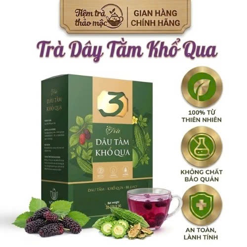 Trà Dâu Tằm Khổ Qua Mộc Tâm Hộp 30 Gói Chính Hãng Cao Cấp - Thanh nhiệt ngủ ngon duy trì chỉ số cơ thể an toàn