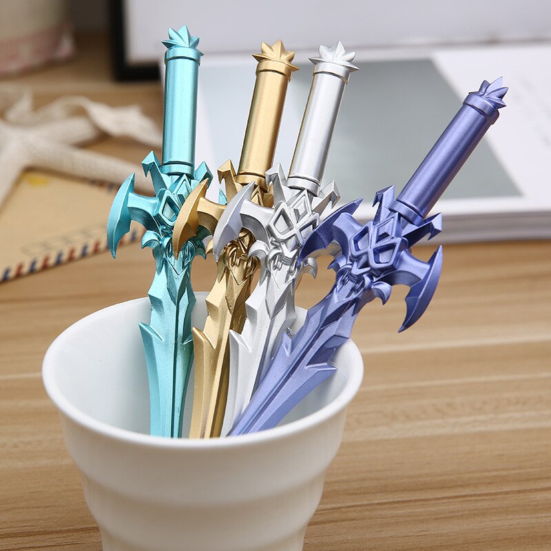 1Pc Stationery Office Creative Phoenix Sword Gel Pen School Supply Handle  Gift Lovely Chinese Style Vintage Crystal Sword Pen