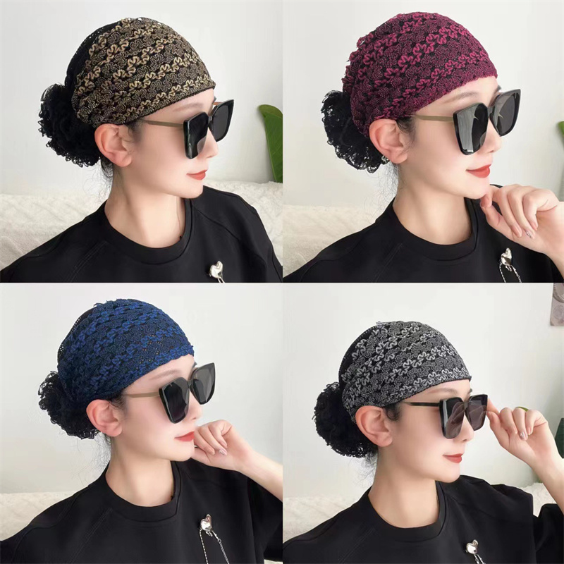 Hoa bằng ren mới Khăn trùm đầu hijab hồi giáo Mũ Phụ Nữ băng đô tua-ban quấn đầu Ấn Độ Mũ ung thư hóa trị Mũ Mới Nhất Turban Cho Phụ Nữ