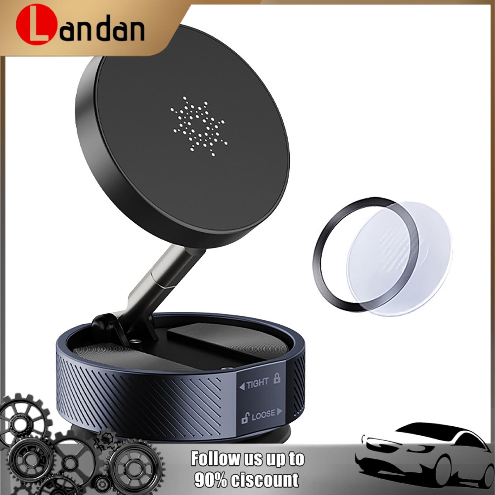 landan Car Mobile Phone Holder Magnetic Safety Phone Mount Foldable Magnetic Car Phone Mount with Vacuum Suction Universal Cell Phone Holder for Iphone Windshield Phone Stand for Home Gym