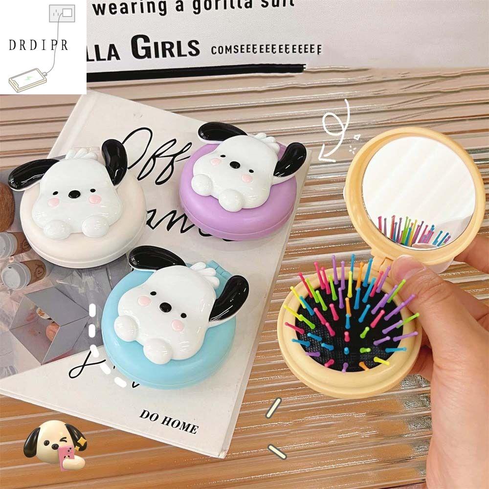 Drdipr dễ thương tóc nhỏ phụ kiện công cụ tạo kiểu tóc hình chó làm tóc đệm hơi Lược Gấp Lược túi khí tóc phim hoạt hình bàn chải gương lược massage