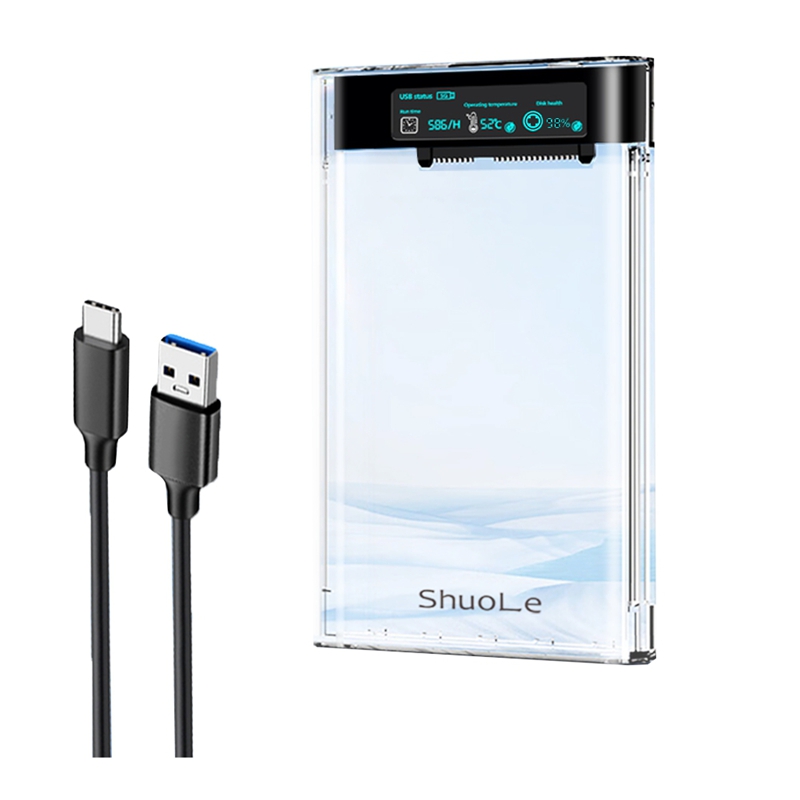 【Latest model】SHUOLE USB3.2 External HDD Case 5Gbps 2.5 Inch Transparent Case Hard Drive Enclosure SATA HDD SSD Storage Case for Laptop PC ราคา 461 บาท*ส่งฟรี