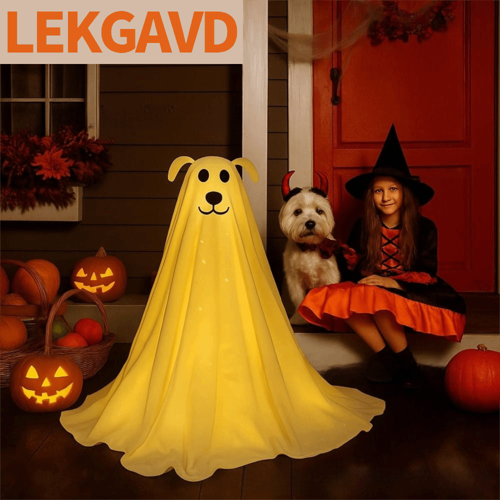 LEKGAVD ไฟ LED ควบคุมระยะไกล ของตกแต่งฮาโลวีนรูปสุนัขผี วัสดุทนต่อสภาพอากาศ ไฟ LED แบบนุ่มนวล สุนัขผีที่ยืนอยู่ได้ด้วยตัวเอง ลูกสุนัขผีสิงแสนอ่อนโยน นำกลับมาใช้ใหม่ได้ โคมไฟรูปสุนัขผี การตกแต่งเฉลียงหน้าบ้าน ราคา 582 บาท*ส่งฟรี