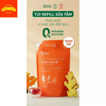 Túi Sữa Tắm Gừng Nghệ Cỏ Cây Hoa Lá 1000ml