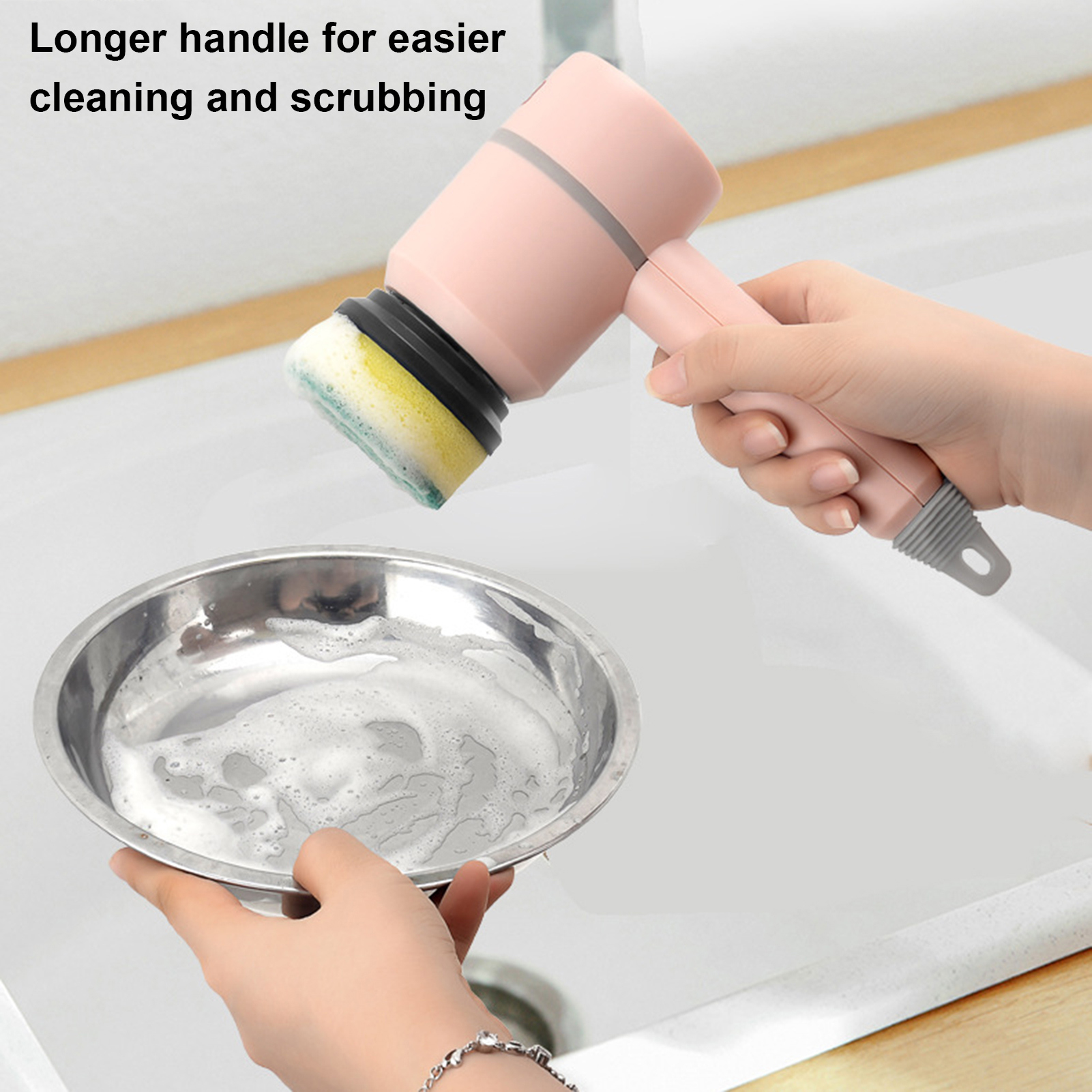 Multifunctional Cleaning Tool 360-degree Rotating Brush Powerful Electric Cleaning Brush with 6 Brush Heads Long Handle Cordless Scrubber for Deep Cleaning 360 Degree Rotation Strong for Homes
