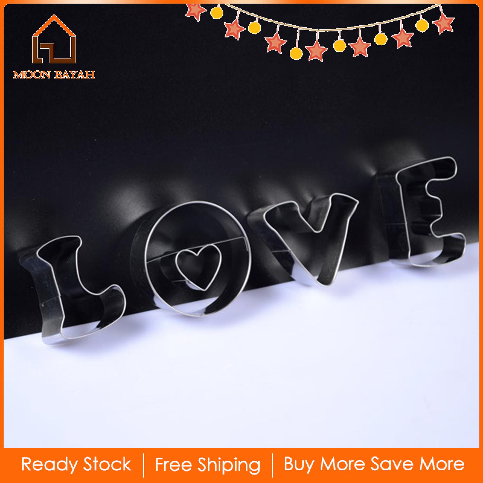 Moon BAYAH Love Cookie Cutter Set Valentine’S Day Cookie Cutter Love Shape Valentine Cookie Cutter for Icing Cookies Pancakes Engagement ราคา 44 บาท*ส่งฟรี