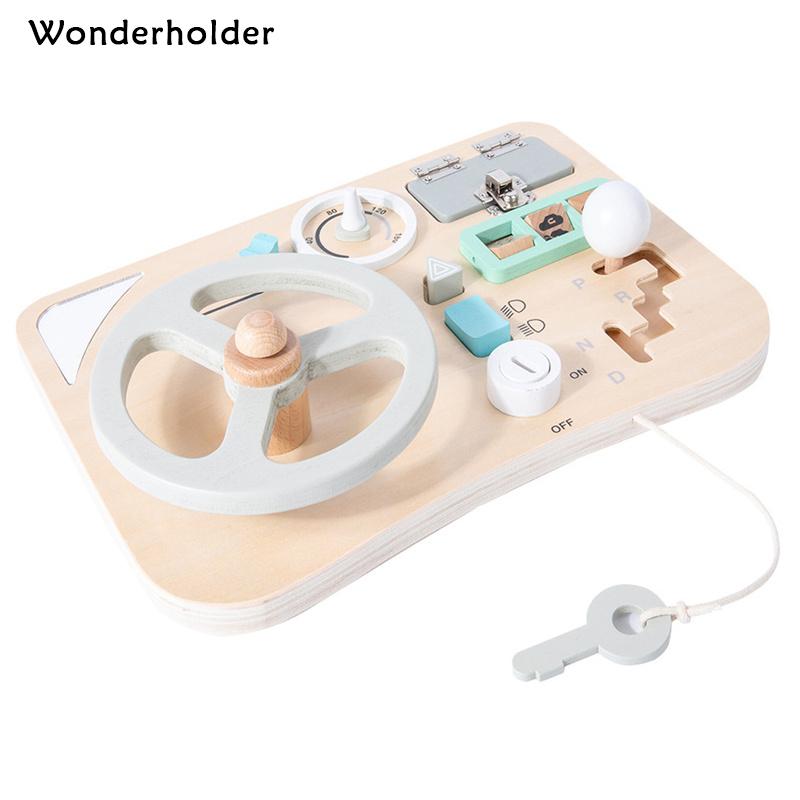 Đồ chơi vô lăng gỗ cho lái xe mô phỏng chỉ đạo Wheel bận rộn ban đồ chơi cho trẻ em tuổi 3 + bằng gỗ chỉ đạo Wheel đồ chơi vô lăng gỗ cho trẻ em giả vờ lái xe đồ chơi