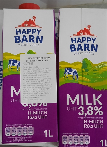 sữa tươi không đường happy/ sữa tươi độ béo 3.8