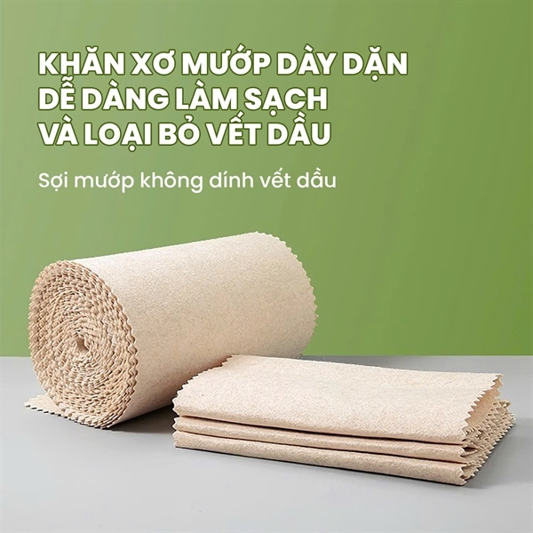 Khăn lau đa năng xơ mướp HUMAN LOẠI TỐT hàng chất lượng cao dày dặn