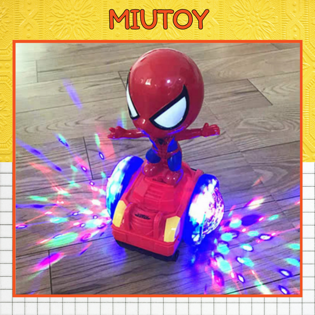 Đèn trung thu có nhạc người nhện xe spider man có đèn sáng di chuyển đèn lồng 2023 - qf06-4a