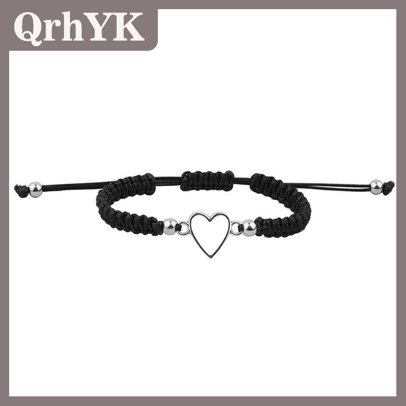 QrhYK Tay Crafted tình yêu trái tim vài Vòng đeo tay cho người yêu phụ nữ người đàn ông có thể điều chỉnh dây bạn bè mối quan hệ phù hợp với vòng đeo tay đồ trang sức quà tặng
