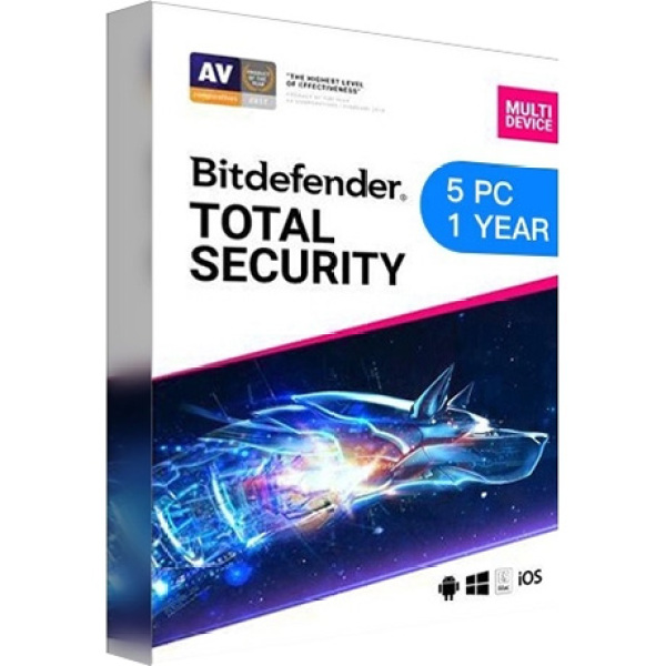 Bảng giá Phần mềm antivirus Bitdefender Total Security 2022 cho 5 thiết bị 1 năm Phong Vũ