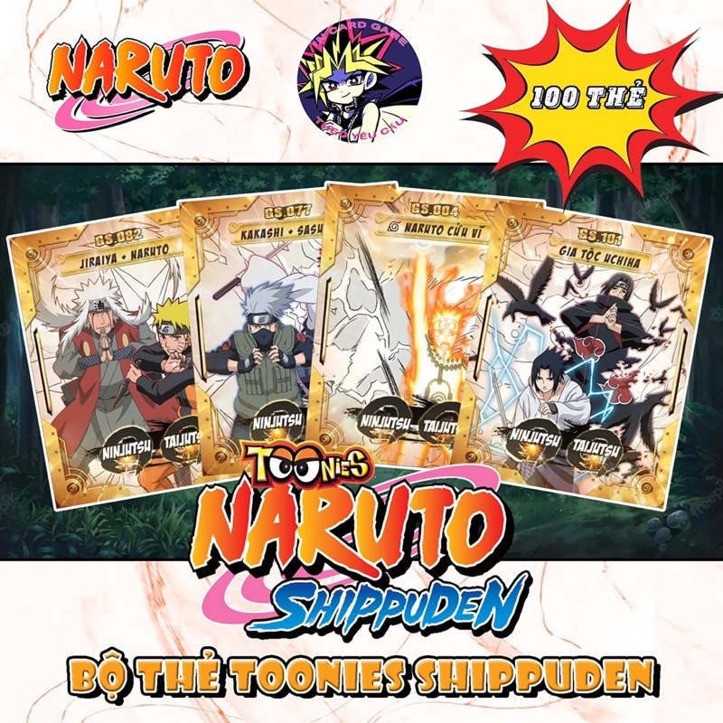 Bộ thẻ bài toonies naruto shippuden 100 thẻ .