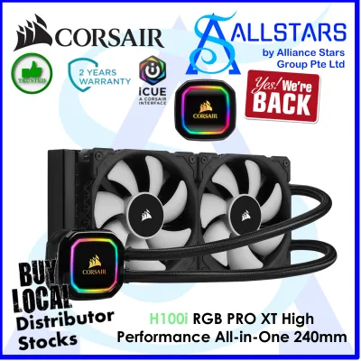 (ALLSTARS : We Are Back Promo) CORSAIR iCUE H100i RGB PRO XT High Performance All-in-One 240mm Liquid CPU Cooler (CW-9060043-WW) (Warranty 5years with Convergent)