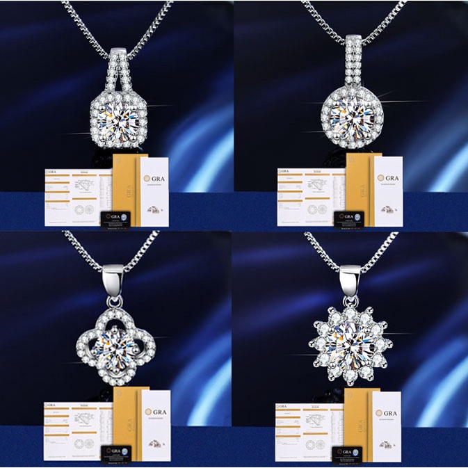 [Với giấy chứng nhận Gra] Vòng cổ moissanite thực s925 Sterling Silver Moissanite Diamond Pendant