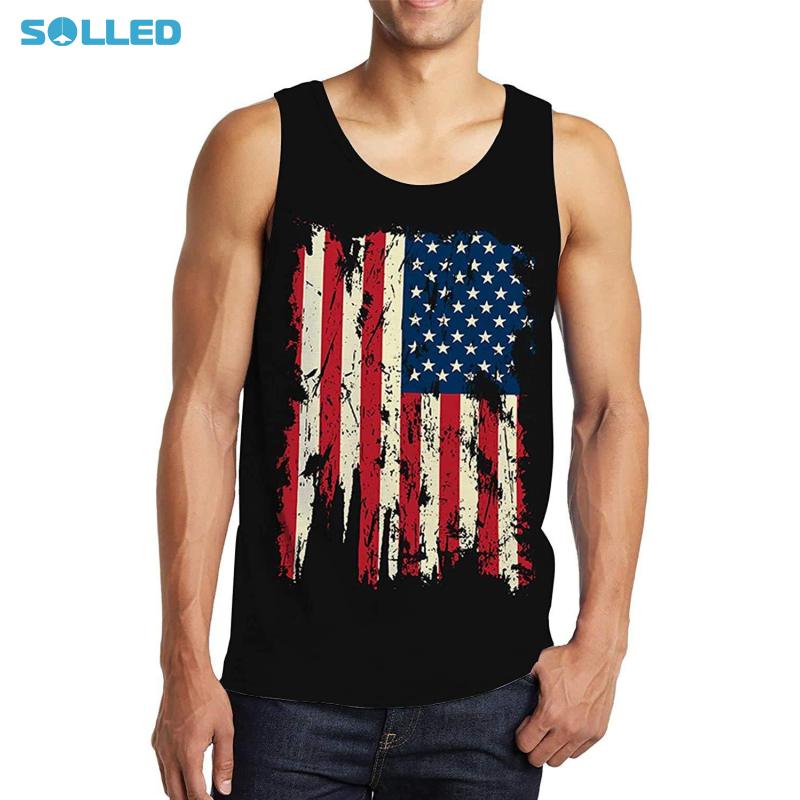 Men's Vest Tank Tops Breathable Workout Sleeveless Round Neck T-Shirt Tees For Gym Sports Casual Wear