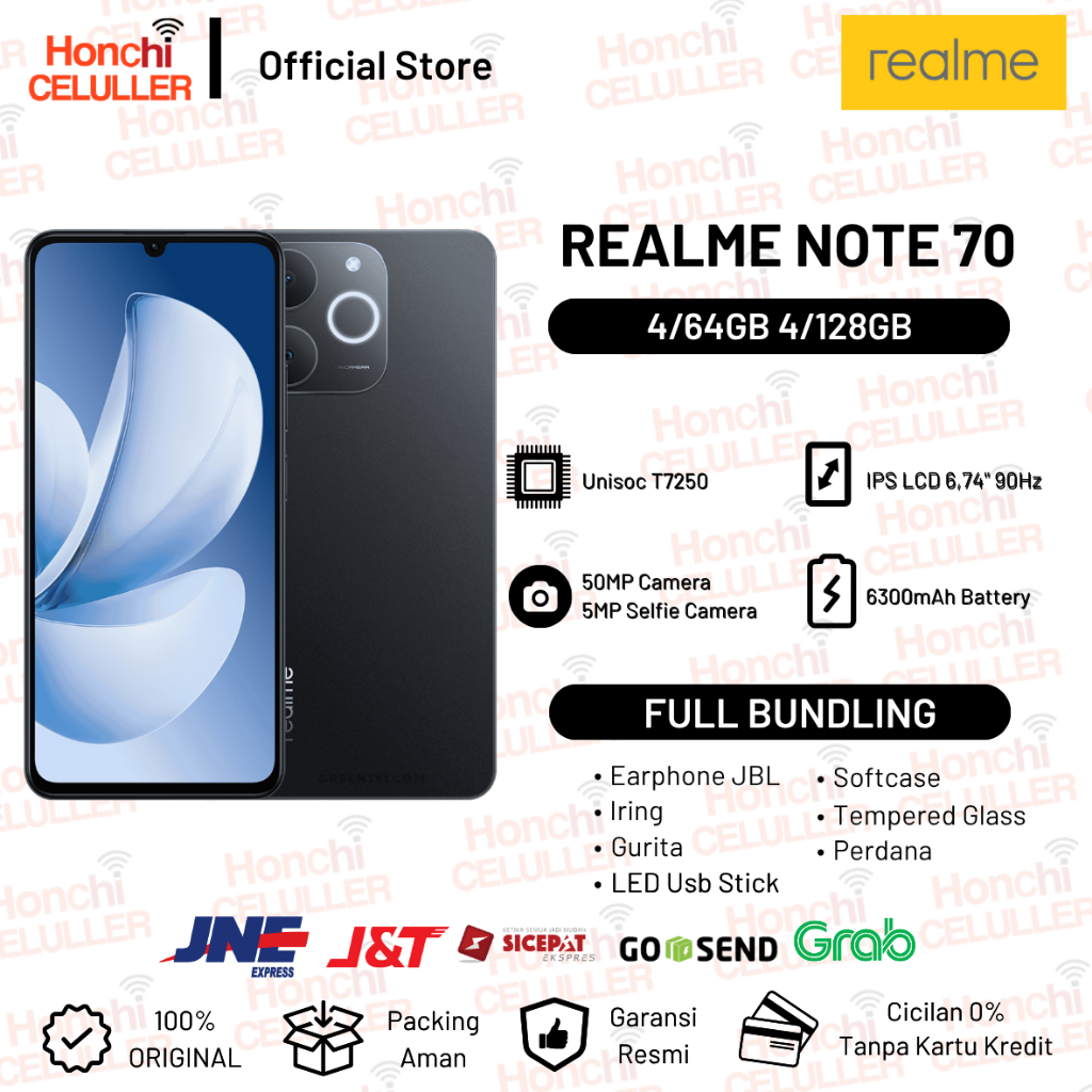 Realme Note 70 4/64GB 4/128GB | Titan Battery 6300mAh | Shock Resistance Military Grade | Ultra Slim Design Garansi Resmi realme Indonesia Harga  1,539,000 Ringgit*Penghantaran Percuma