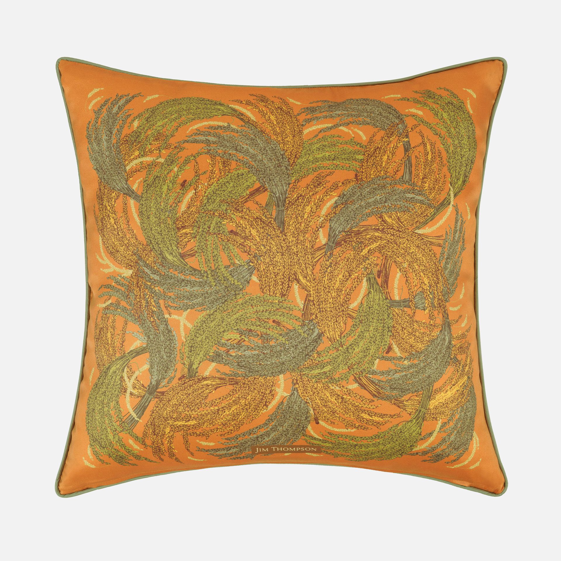Rice Silk Printed Cushion Cover 18" - Orange ราคา 1,200 บาท*ส่งฟรี