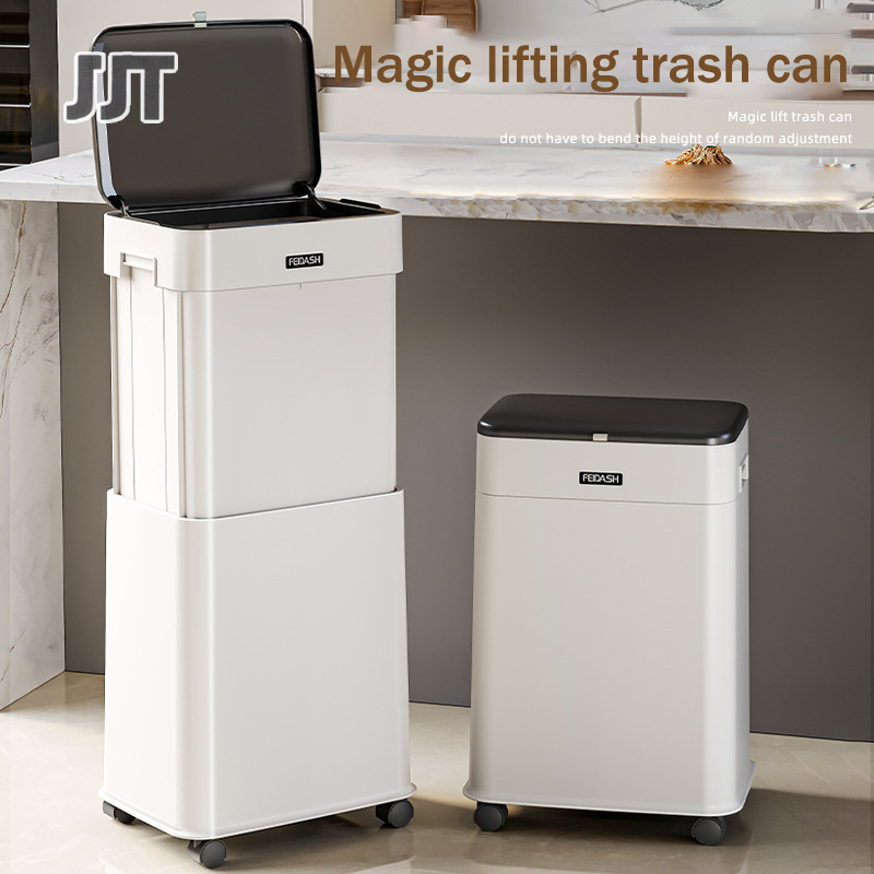 garbage can Trash bin Liftable trash can Square wastebasket Wheeled garbage can Large-capacity trash can with lid Toilet office wastebasket ราคา 960 บาท*ส่งฟรี