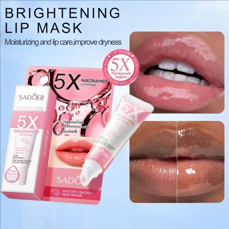 Dorisna Remove Dark Lip Balm Lightening Melanin Mask Gloss Exfoliating Lip Pink Treatment Reduce Lip Lines Improve Dryness Moisturizing