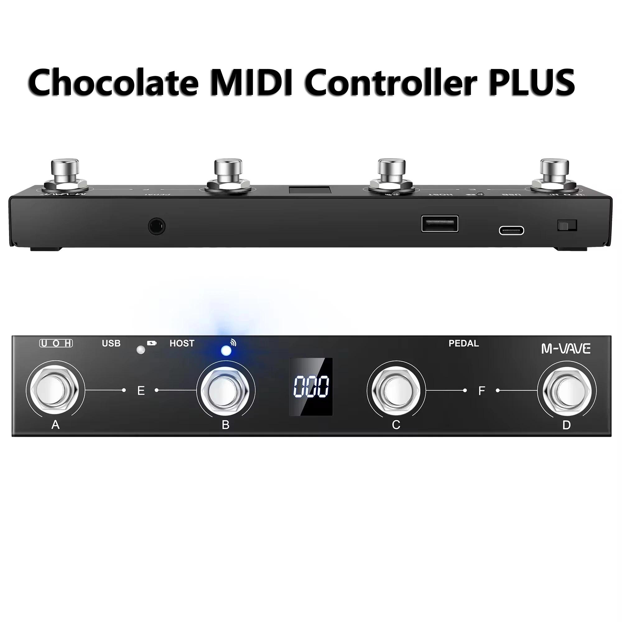 New M-vave Chocolate Plus Programmable MIDI Controller 4 Buttons Footswitch Supports Page Turn USB MIDI Control 2 in1 Pedal