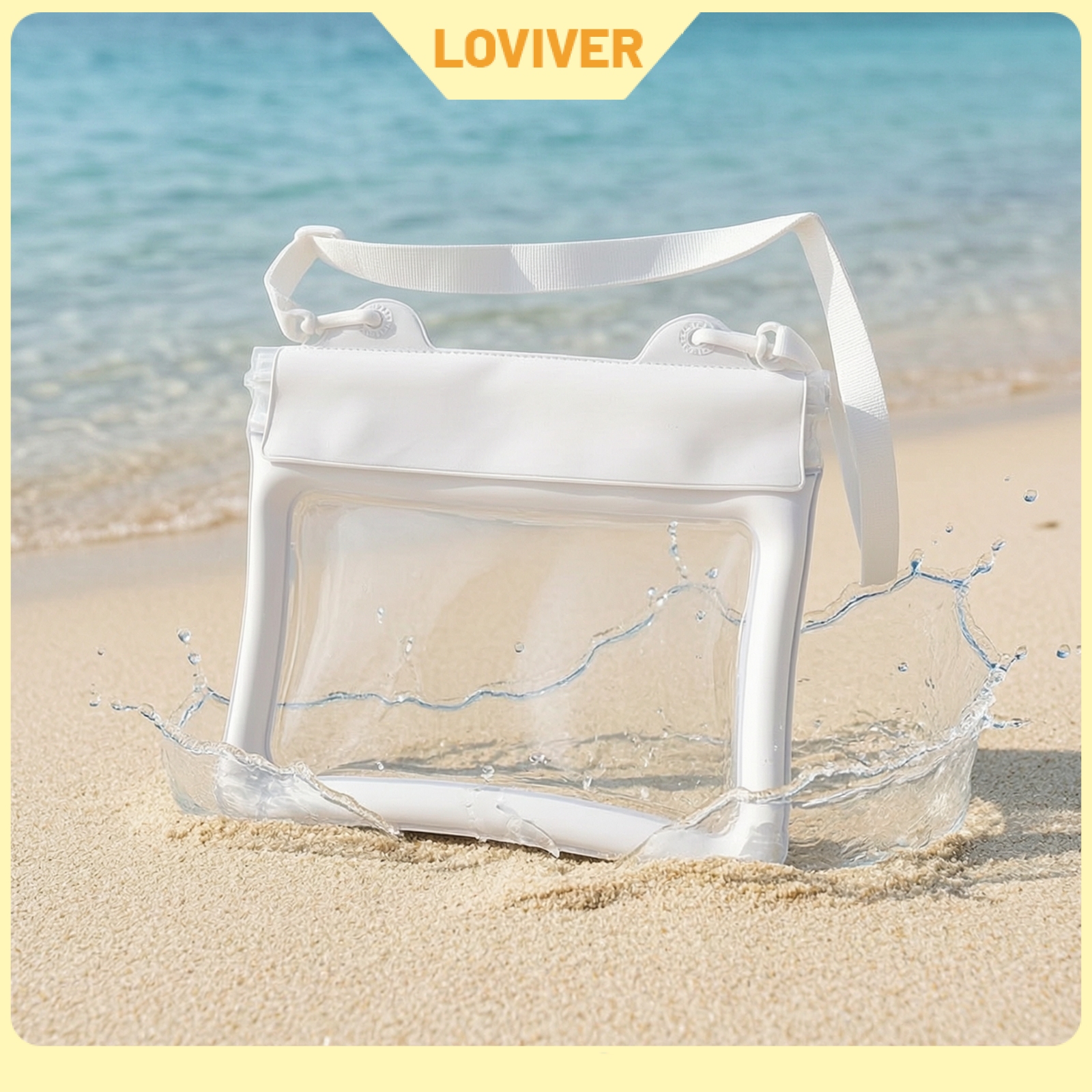 LOVIVER Touchscreen Compatible Crossbody Phone Pouch Triple Seal Waterproof Phone Pouch Padded Waterproof Crossbody Bag Adjustable for Travelers, Swimmers, Water Sports, Beach, Swimming, Kayaking ราคา 3,431 บาท*ส่งฟรี