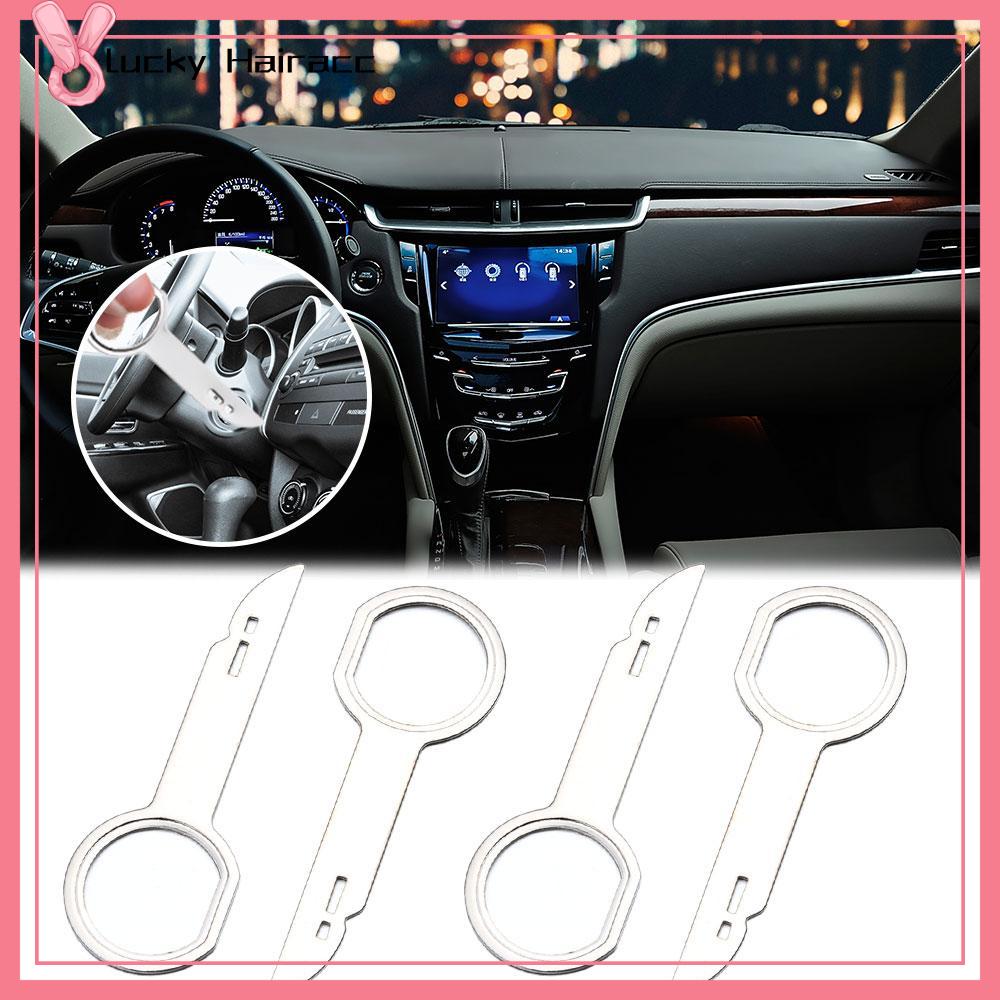 LUCKY HAIRACC 4Pcs Thực tế Hữu ích Kiểu dáng Tháo gỡ Công cụ ghim Chìa khóa tháo radio trên ô tô Radio âm thanh nổi CD