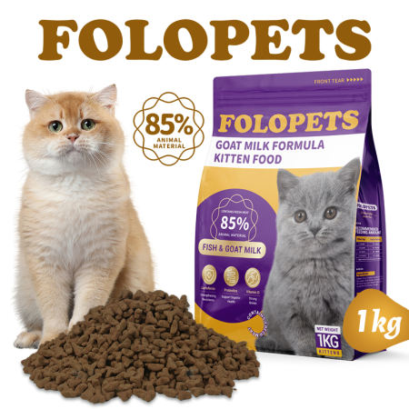 FOLOPETS 1kg Chicken Fish Goat Milk Cat Dry Food