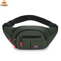 Men Women Crossbody Bag with 4-Zipper Pockets Sling Bag with Adjustable Strap Waist Bag for Travel Hiking Running