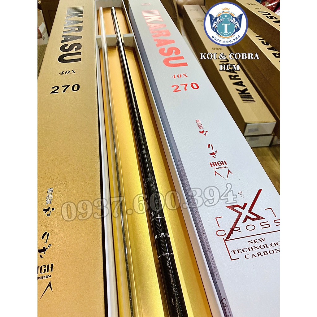[HCM] Cần Koi KARASU - sẵn size 2m7 & 3m6 - độ cứng 5.5H - SALE sập sàn - Full hộp lóng ngọn bảo hàn