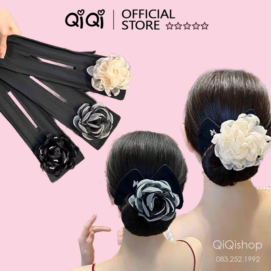 Dụng cụ búi tóc hình hoa quấn kẹp tóc tạo kiểu búi xinh xắn blink hair