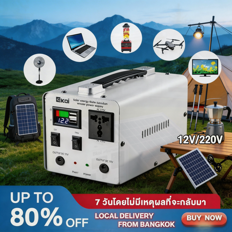 Power Supply, Energy Storage, Outdoor, Energy Bank, Multi-Function, Energy, Portable Power Supply, Camping, Outdoor Power Supply Portable Power Generator ราคา 1,999 บาท*ส่งฟรี