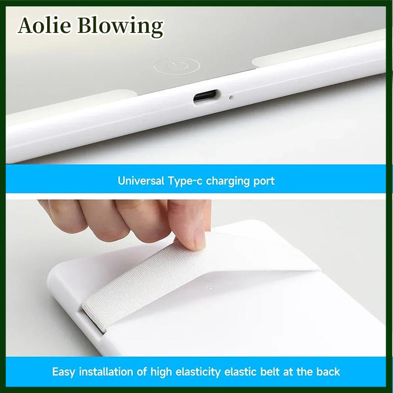 Aolie Xe Led trang điểm gương ba bánh điều chỉnh Sun Visor tấm nội thất phía sau gương Dimmable màn hình cảm ứng Auto Vanity gương