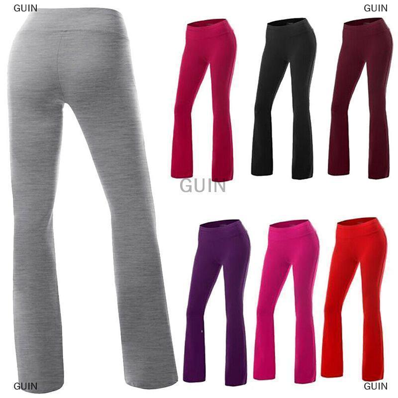 🎈【Special price】🎈GUIN Womens yoga quần bootcut chạy phòng tập thể dục Jogger xà cạp bùng quần rộng chân phụ nữ