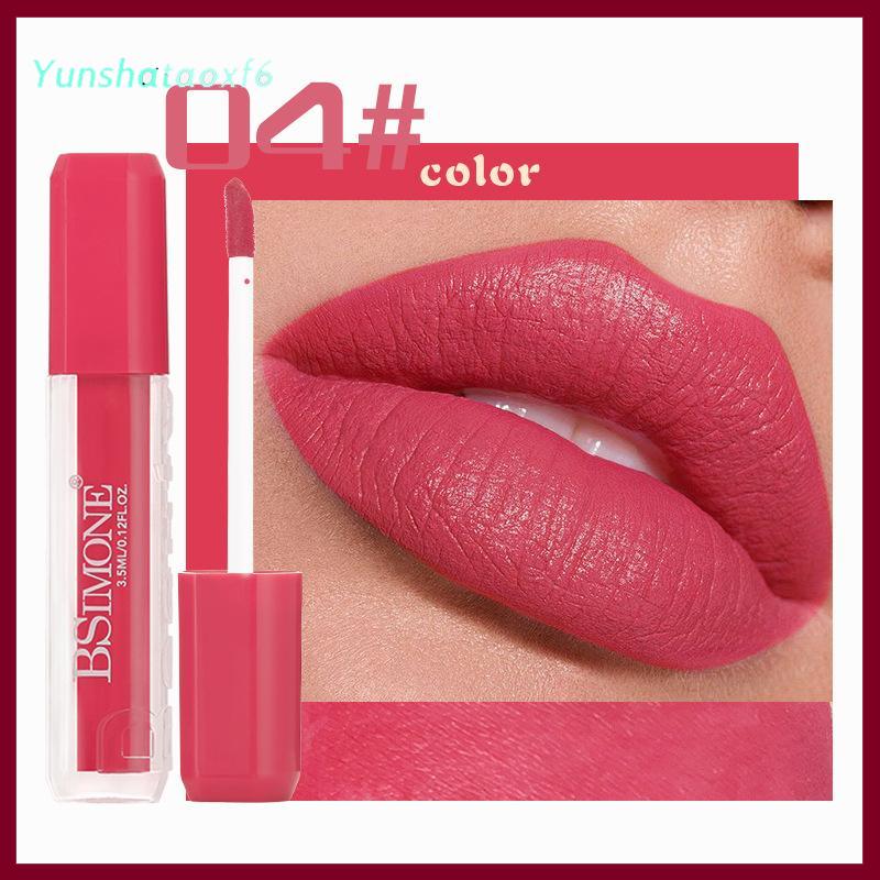 yunshataoxf Bsimone mờ Son bóng lỏng Son môi-vết bẩn môi với lâu dài không thấm nước, độ tuổi người lớn, tông màu đỏ dễ dàng để màu sắc - 6