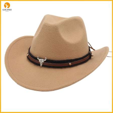 GOUPDO Cowgirl Hat with Ox Head Belt - Sun Cap