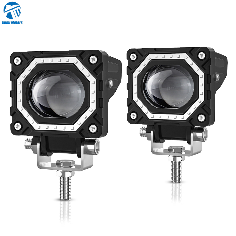 Kumi Động Cơ 2Pcs S14 Xe Máy Đèn LED chiếu điểm 120W 12000lm 3000K/6000K/8000K 3 Màu Sắc đèn DRL Strip Vuông đèn sương mù Không Thấm Nước