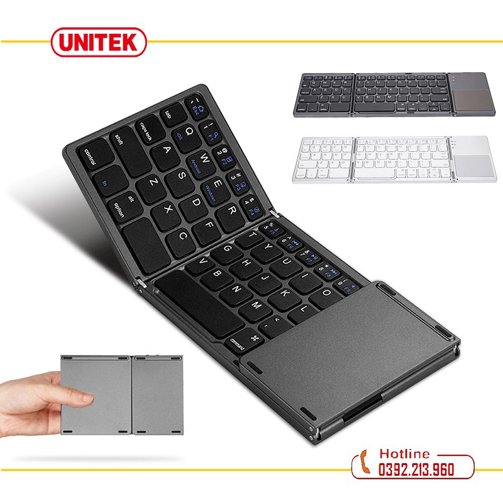 Bàn phím không dây mini gấp gọn bluetooth tích hợp touchpad b033