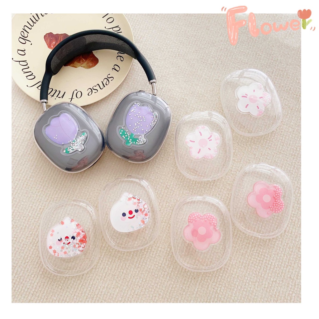 Cute Clear Case for Apple AirPods Max Cartoon Lovely TPU Protective