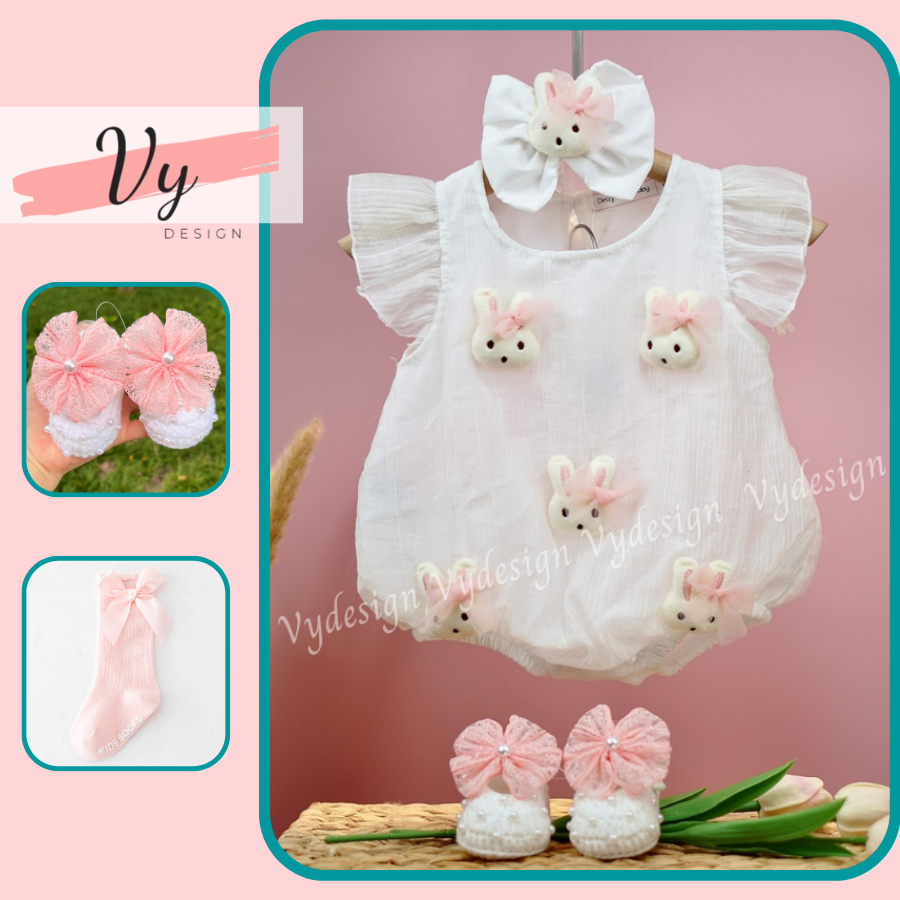 Set Váy Bé Gái Thiết Kế Mùa Hè, Váy Body Bé Gái Sơ Sinh Chất Mát, Body Sơ Sinh, Đầm Đầy Tháng