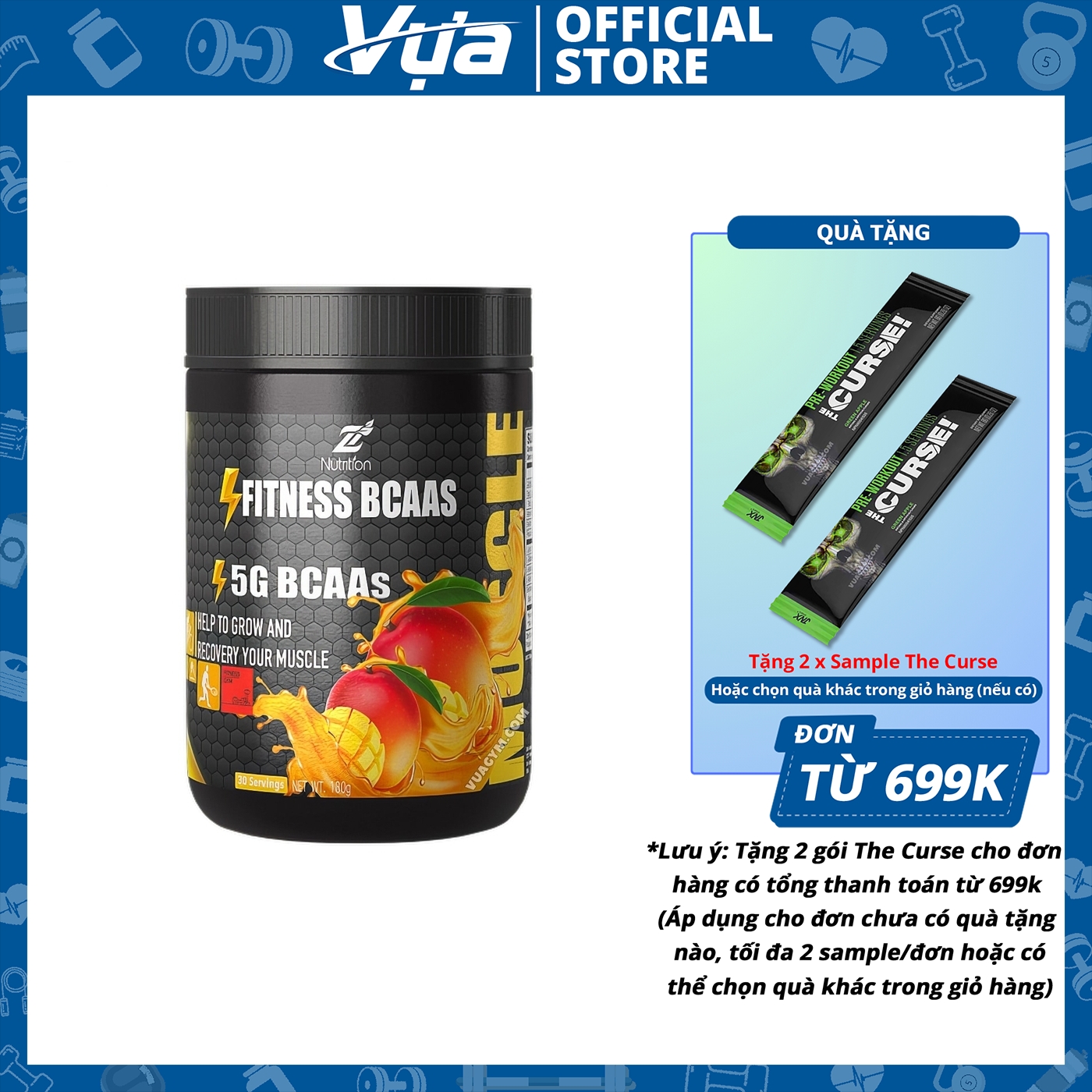 Bột Bổ Sung Z Nutrition - Fitness BCAAs (30 lần dùng) - Hỗ Trợ Phục Hồi Phát Triển Cơ Bắp Chính Hãng