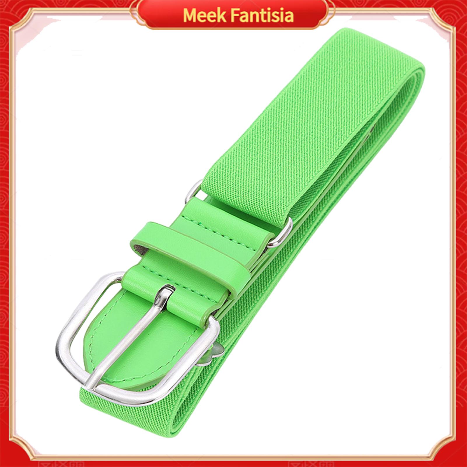Meek fantisia đàn hồi thắt lưng kiểu bóng chày thắt lưng trang trí có thể điều chỉnh đàn hồi bóng chày softball vành đai cho thanh thiếu niên khóa hợp kim giả da Yêu thích
