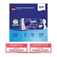 TEMPO Prestige Sakura Scented 4-Ply Toilet Tissue Paper - 10 Rolls