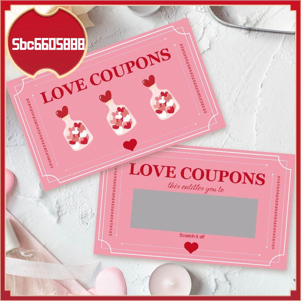 SBC6605888 30PCS Màu hồng Thẻ cào ngày Valentine Tự làm Tương tác cặp đôi Thẻ cào may mắn Quà tặng bất ngờ Vé thưởng cho các trò chơi tiệc tùng