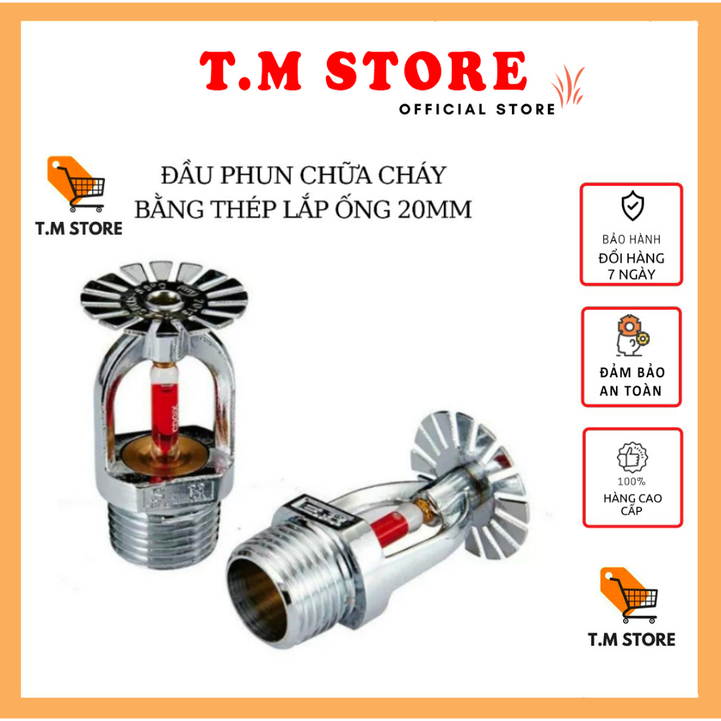 Đầu phun nước chữa cháy sprinkler lắp ren trong 20 mm có bộ cảm biến nhiệt trên đầu phun dùng