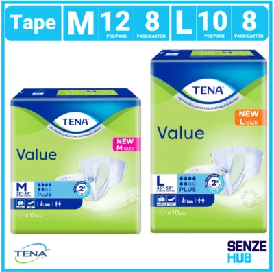 [CARTON SALE] TENA VALUE Adult Diapers - TAPE (M/L)