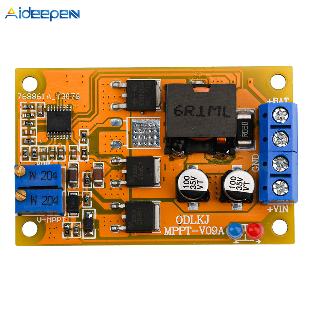 Aideepen 6A MPPT điều khiển sạc năng lượng mặt trời bảng sạc năng lượng mặt trời 1-100W 8-30V pin mô-đun sạc 300KHz