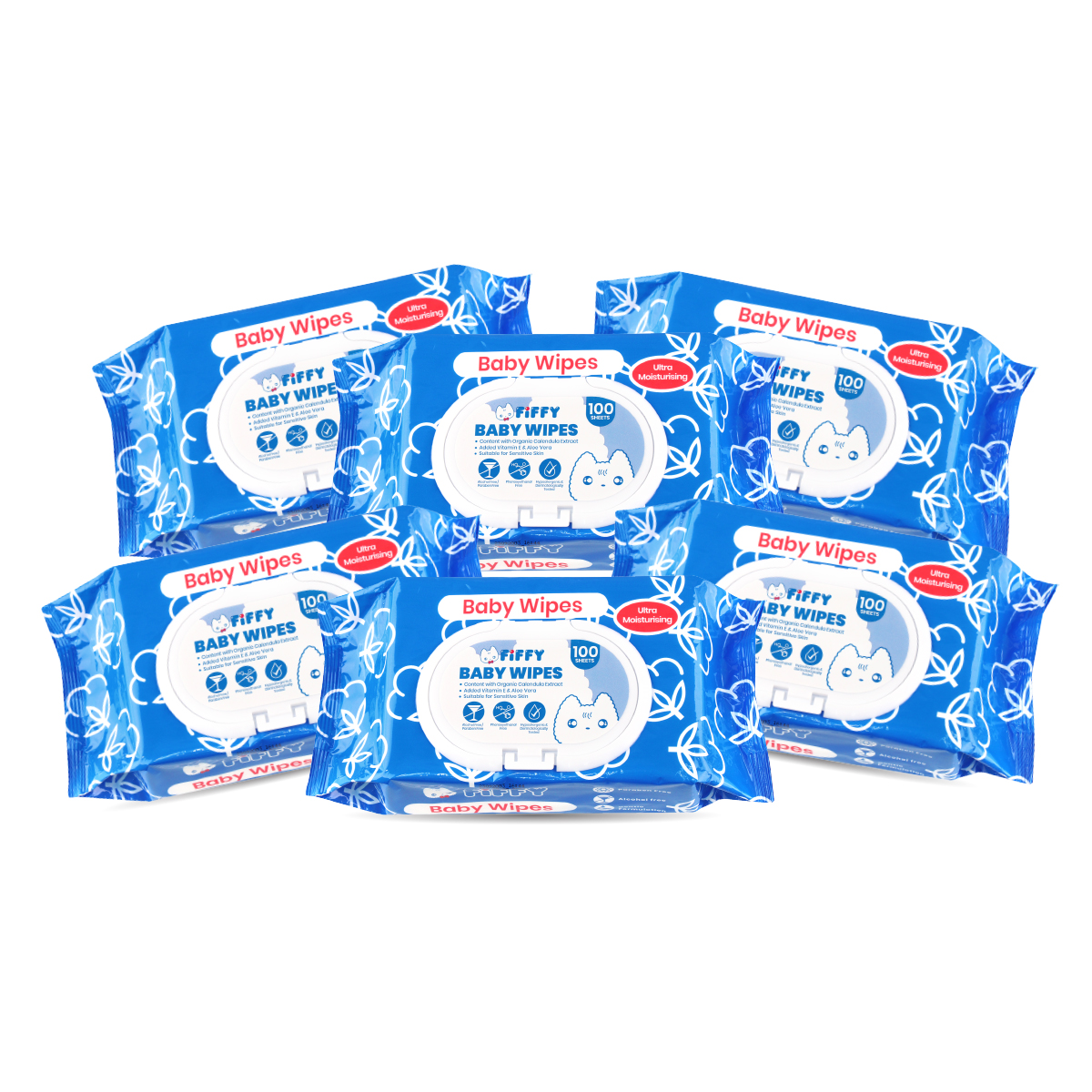 FIFFY BABY CALENDULA WIPES VALUE PACK (100S X6) TISU BASAH (98-140X2)