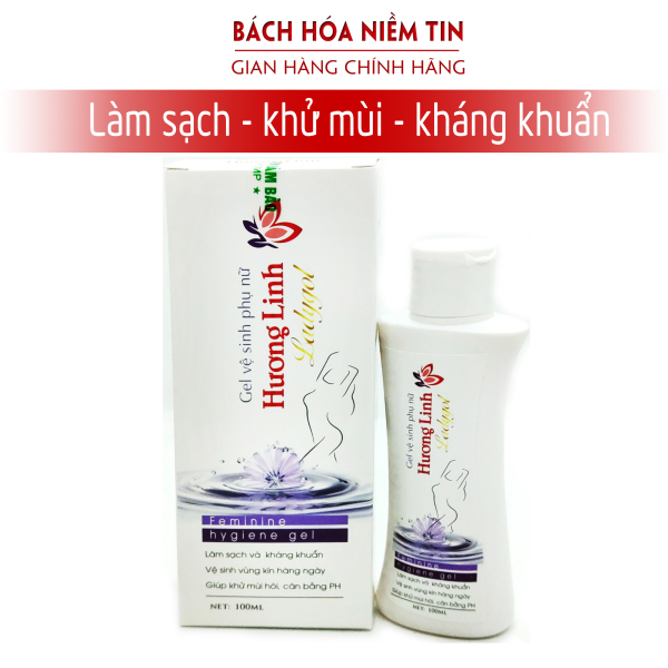 Gel vệ sinh phụ nữ Hương Linh - chiết xuất lá trầu không, lô hội giúp khử mùi kháng khuẩn hết viêm nhiễm hiệu quả - Hộp 100ml